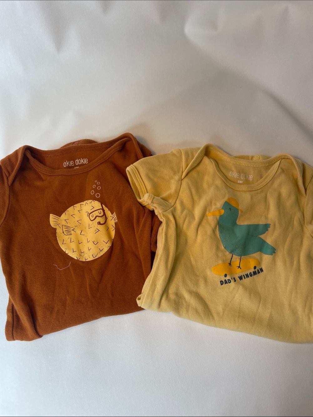 okie dokie Short-Sleeve Tees Set - Mustard & Rust